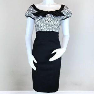 Karen Millen Black and White Floral Dress